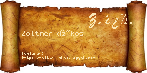 Zoltner Ákos névjegykártya